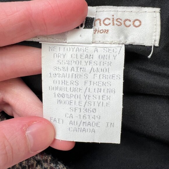 Vintage Tweed Wool Column Midi Maxi Skirt High Rise Preppy Dark Light Academia - Picture 6 of 10